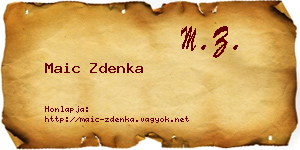 Maic Zdenka névjegykártya